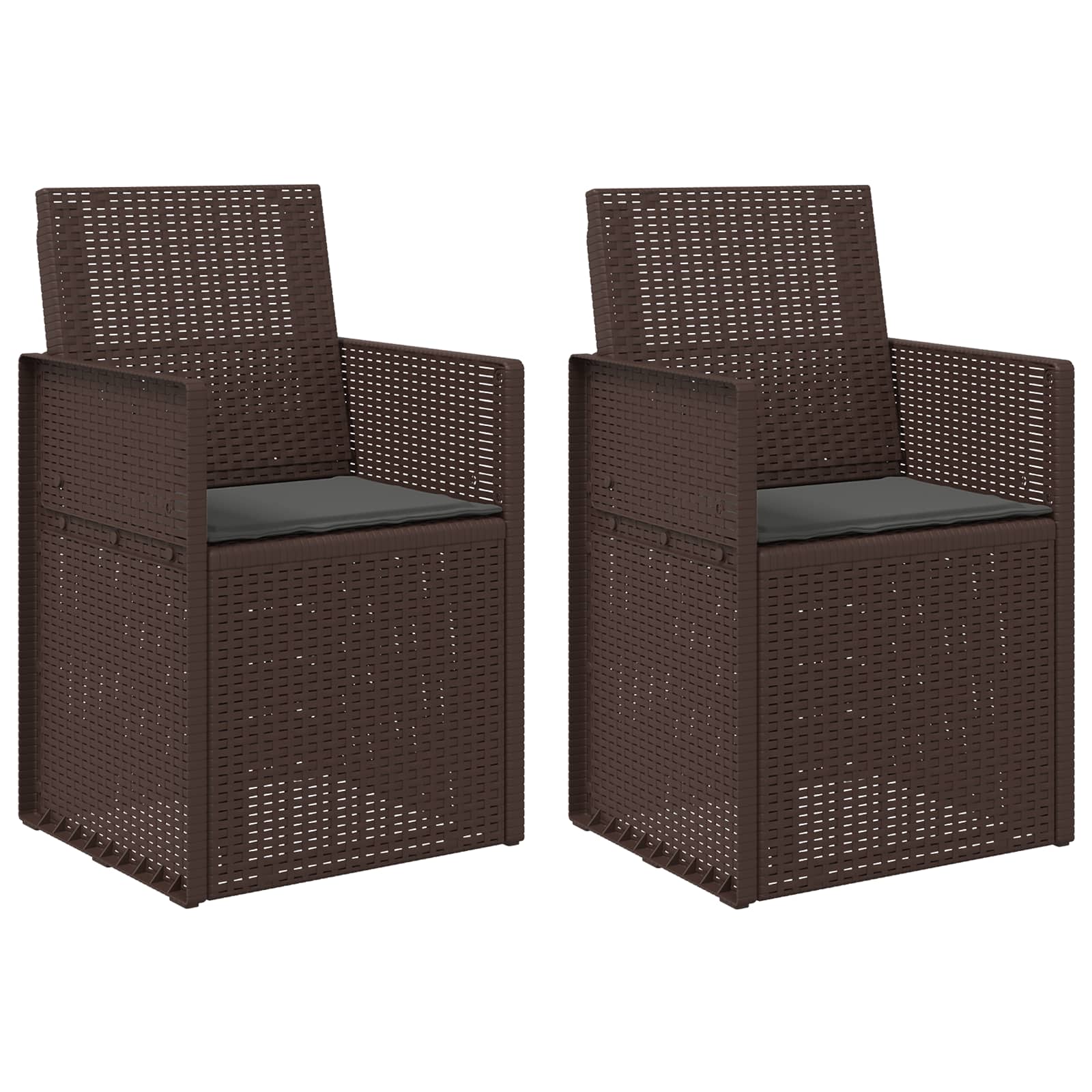 vidaXL Krzesła do ogrodu 2 pcs Brązowy i antracyt PP