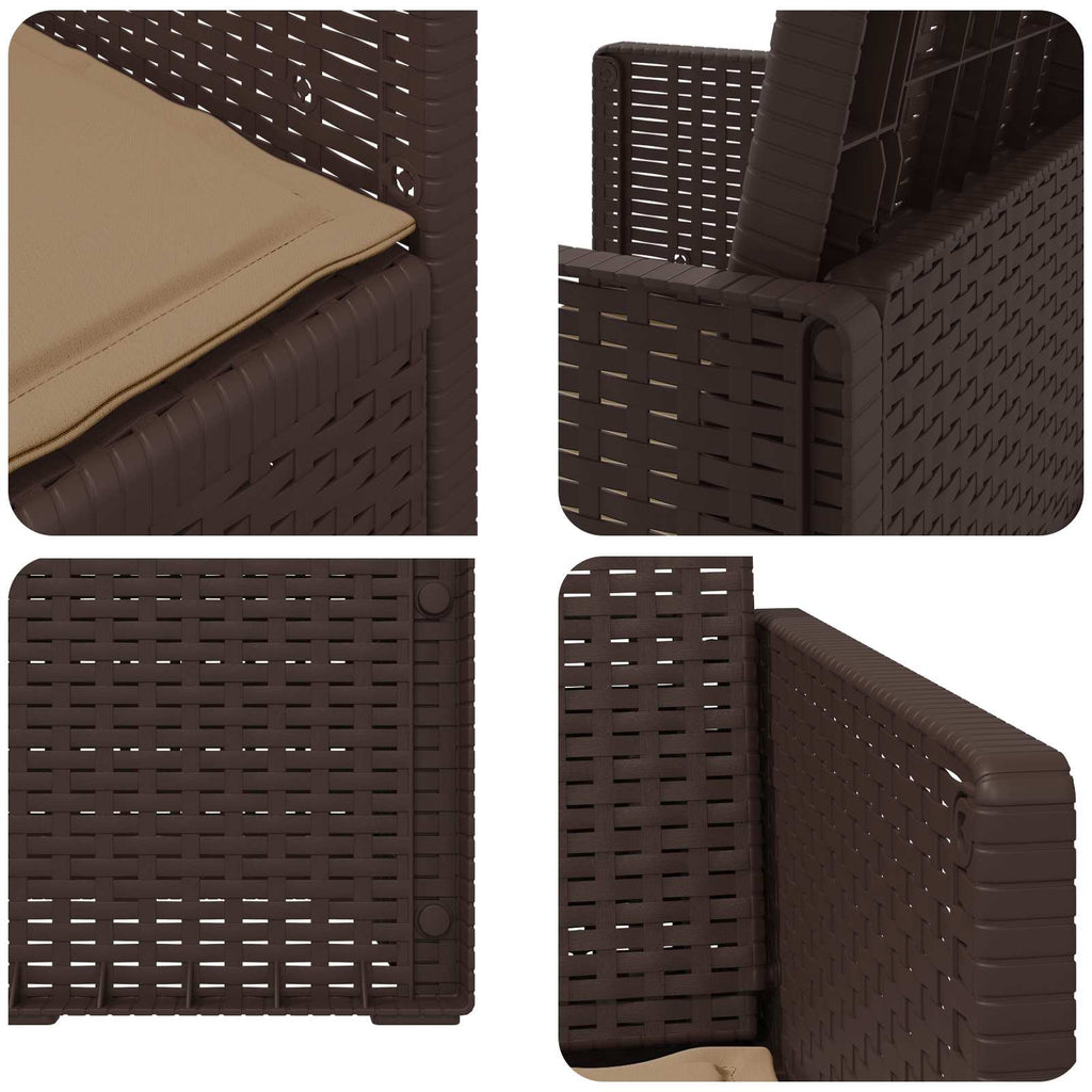 vidaXL Krzesła do ogrodu 2 pcs Brązowy i taupe PP