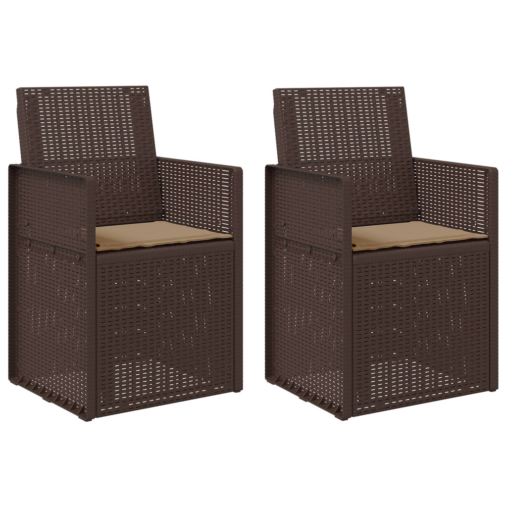 vidaXL Krzesła do ogrodu 2 pcs Brązowy i taupe PP