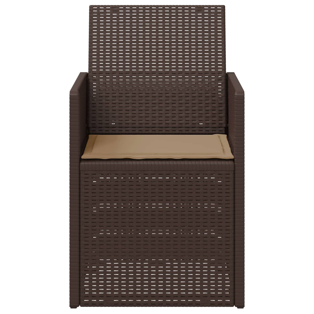 vidaXL Krzesła do ogrodu 2 pcs Brązowy i taupe PP