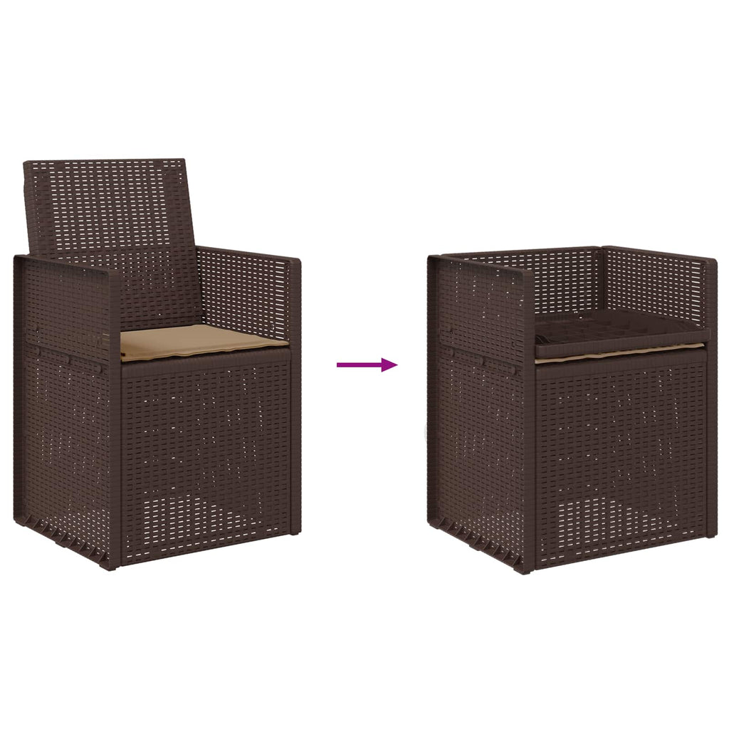 vidaXL Krzesła do ogrodu 2 pcs Brązowy i taupe PP