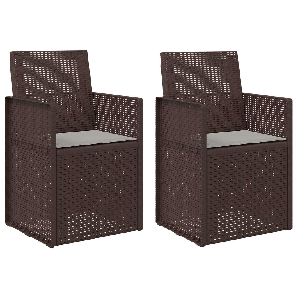 vidaXL Krzesła do ogrodu 2 pcs Brązowy i jasnoszary PP