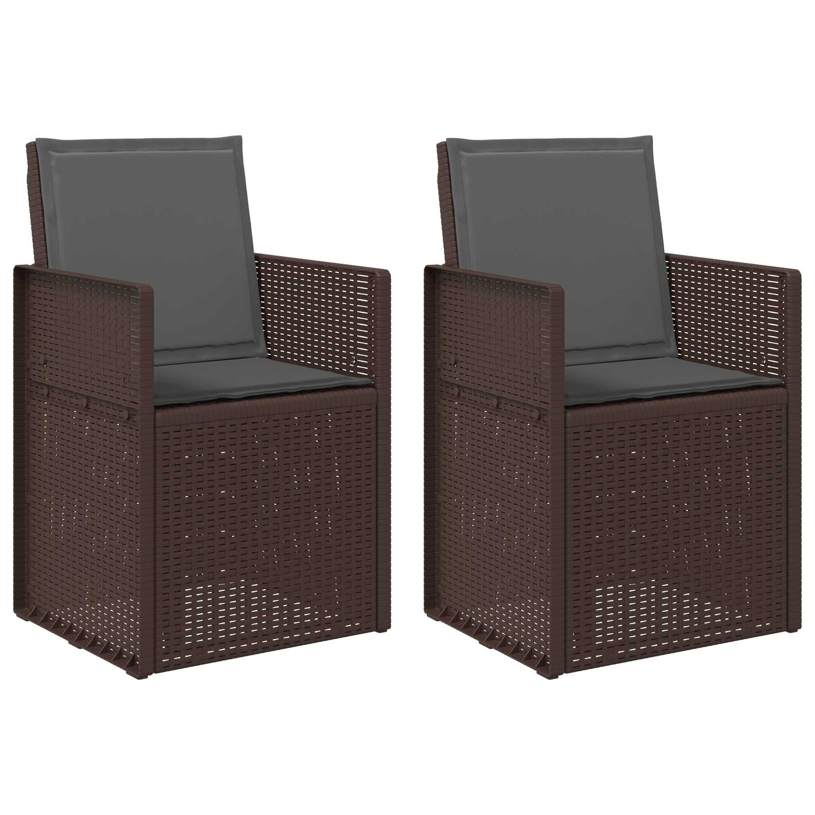 vidaXL Krzesła do ogrodu 2 pcs Brązowy i antracyt PP