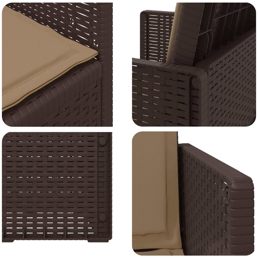 vidaXL Krzesła do ogrodu 2 pcs Brązowy i taupe PP