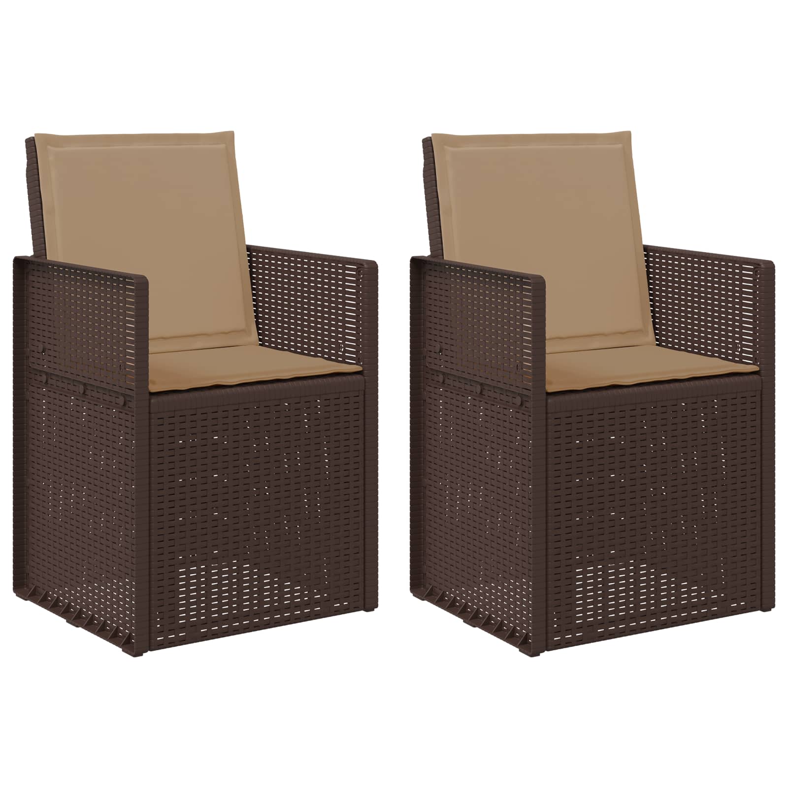 vidaXL Krzesła do ogrodu 2 pcs Brązowy i taupe PP