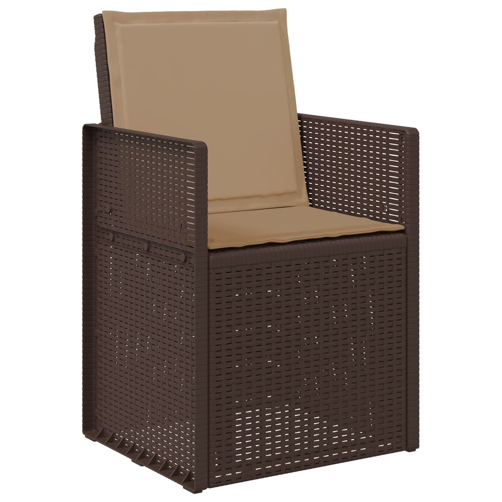 vidaXL Krzesła do ogrodu 2 pcs Brązowy i taupe PP