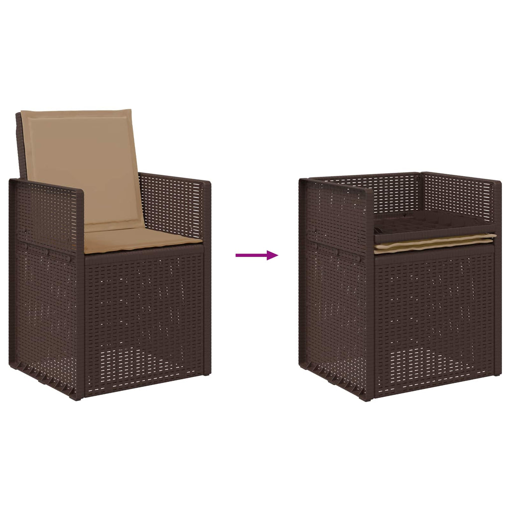 vidaXL Krzesła do ogrodu 2 pcs Brązowy i taupe PP