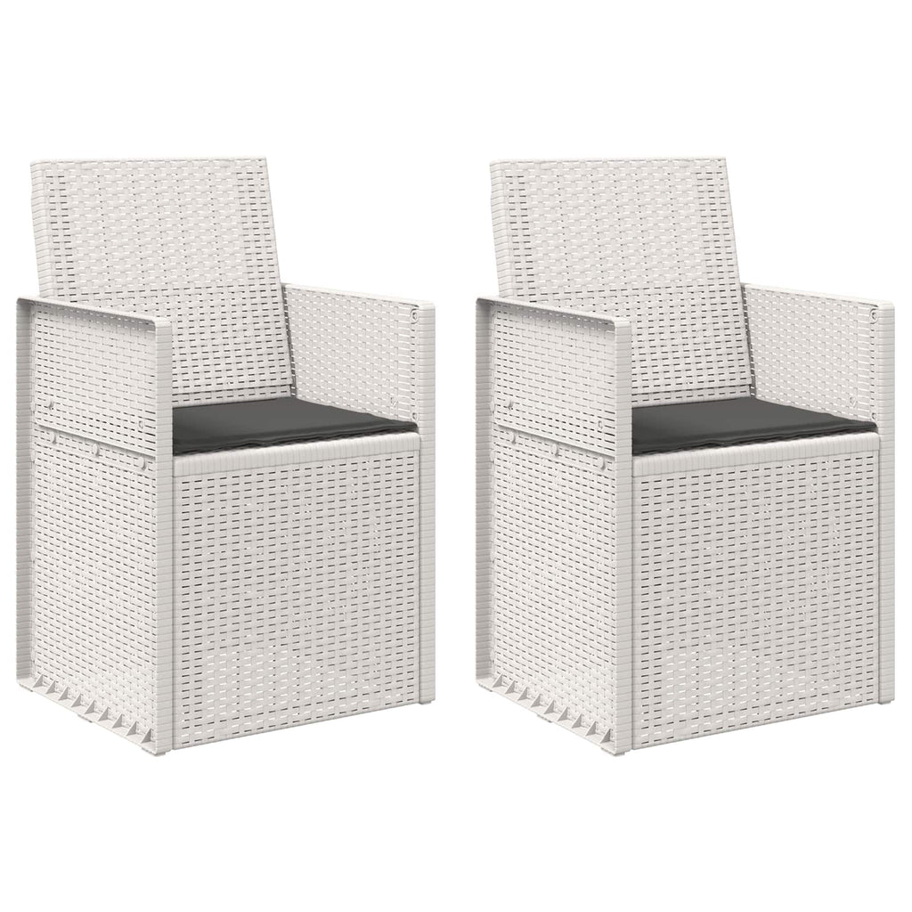 vidaXL Krzesła do ogrodu 2 pcs Biały i antracyt PP