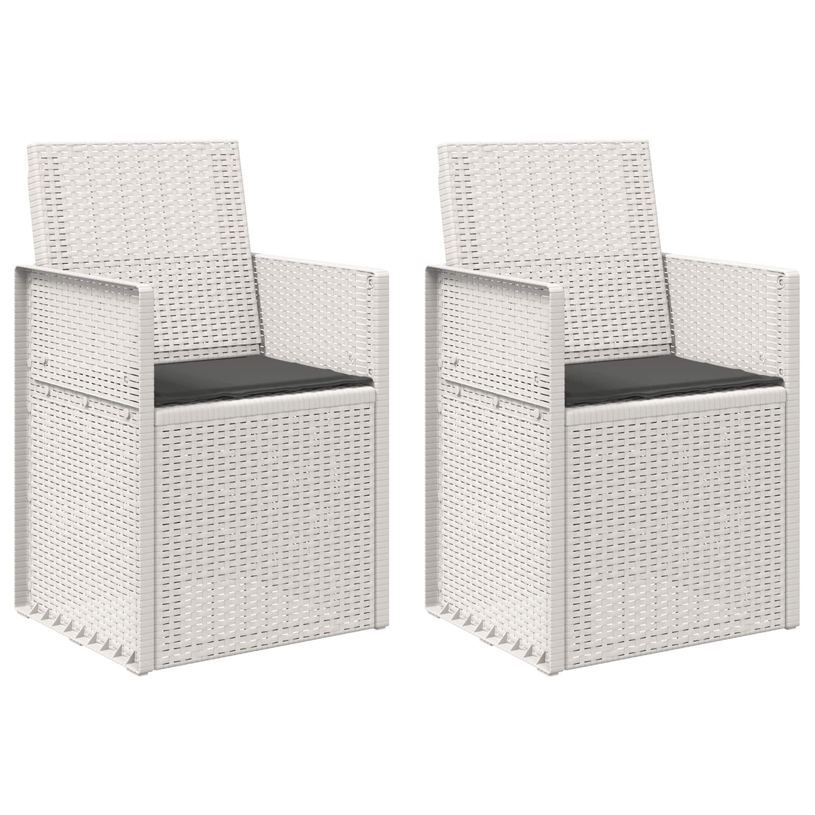 vidaXL Krzesła do ogrodu 2 pcs Biały i antracyt PP