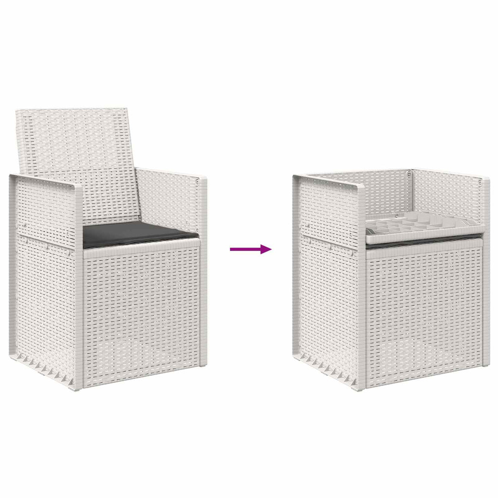 vidaXL Krzesła do ogrodu 2 pcs Biały i antracyt PP