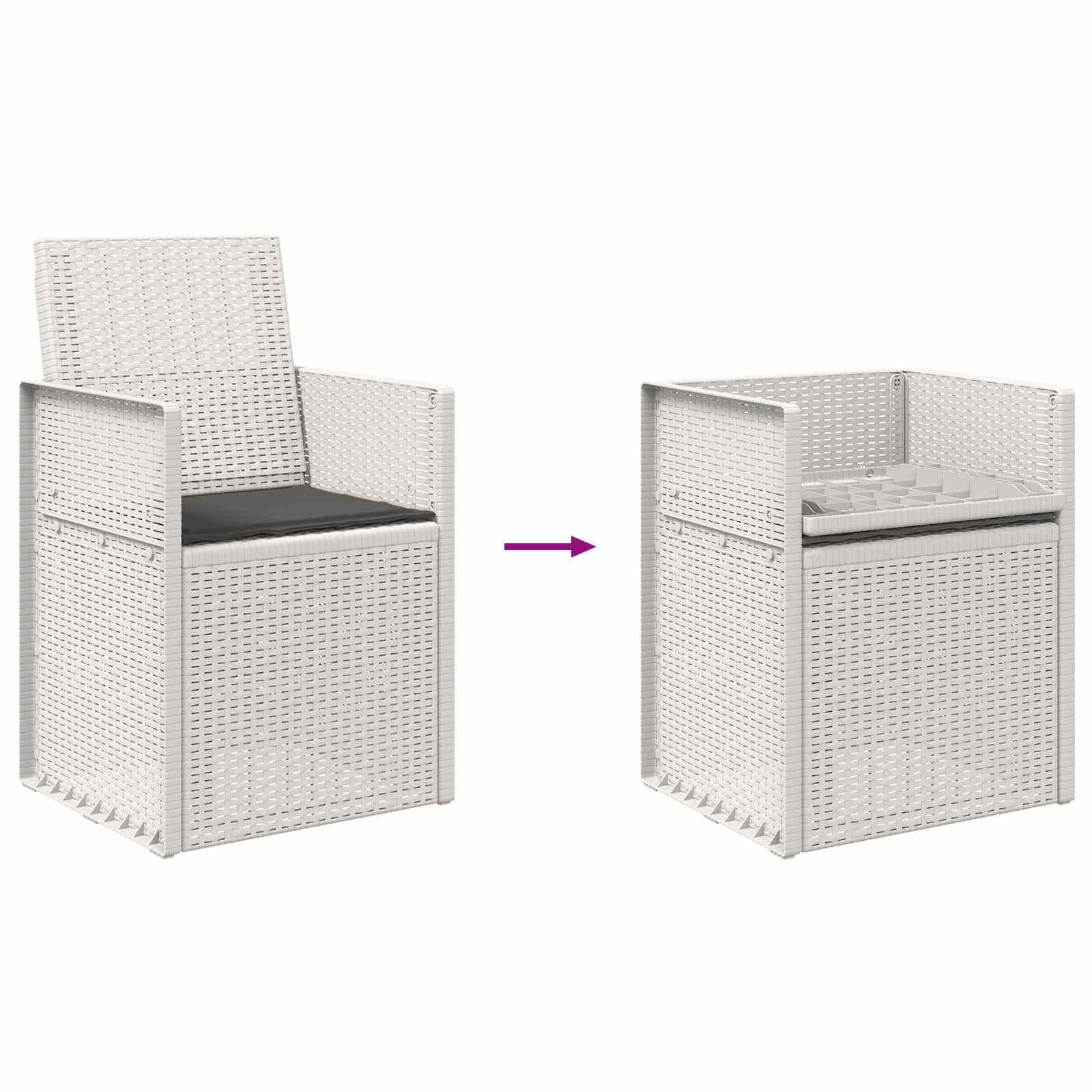 vidaXL Krzesła do ogrodu 2 pcs Biały i antracyt PP