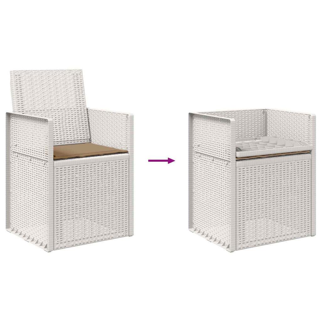 vidaXL Krzesła do ogrodu 2 pcs Biały i taupe PP