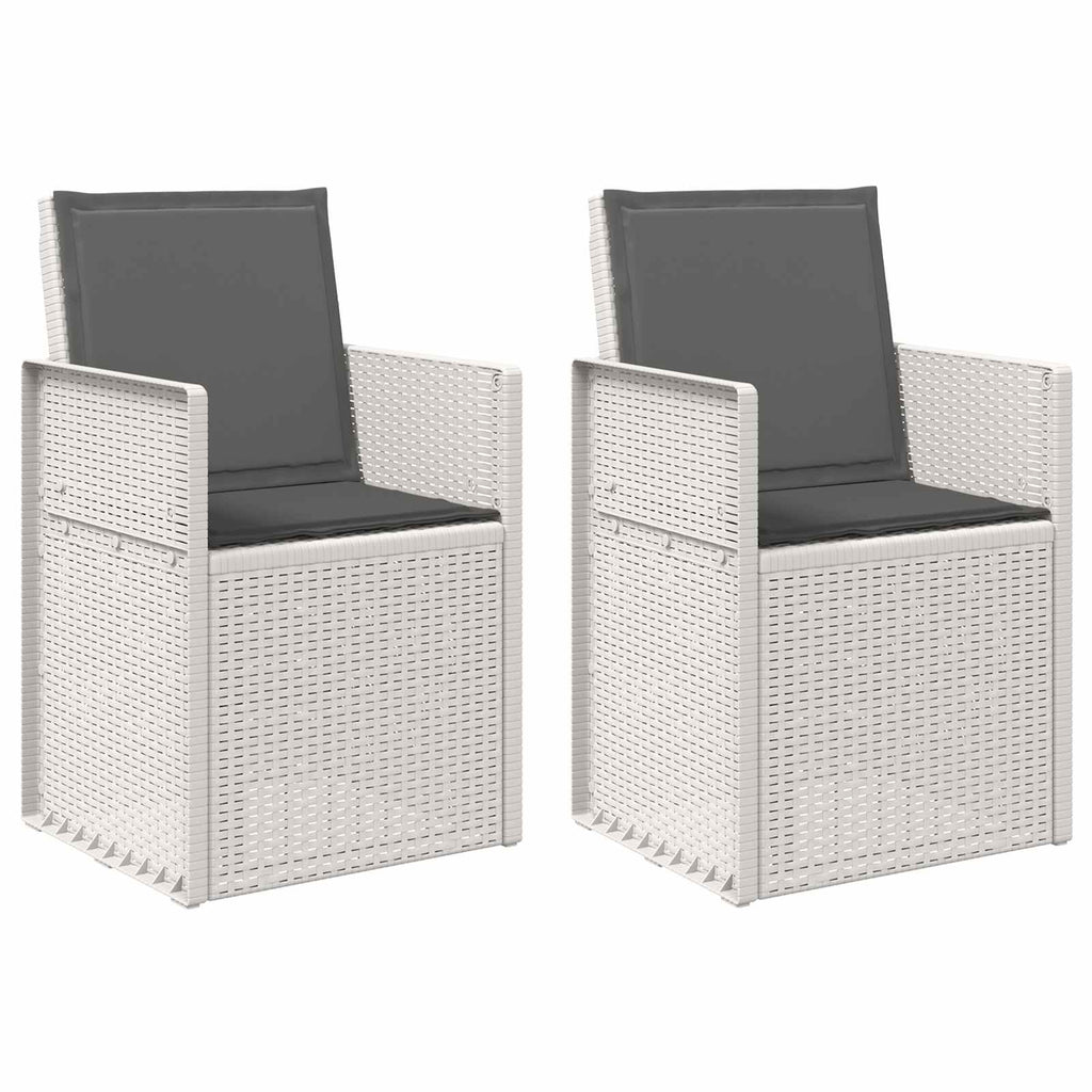 vidaXL Krzesła do ogrodu 2 pcs Biały i antracyt PP