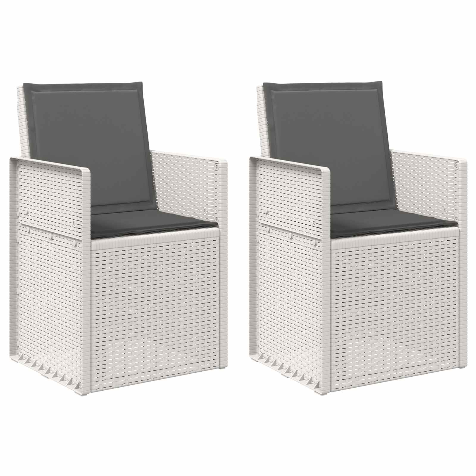 vidaXL Krzesła do ogrodu 2 pcs Biały i antracyt PP