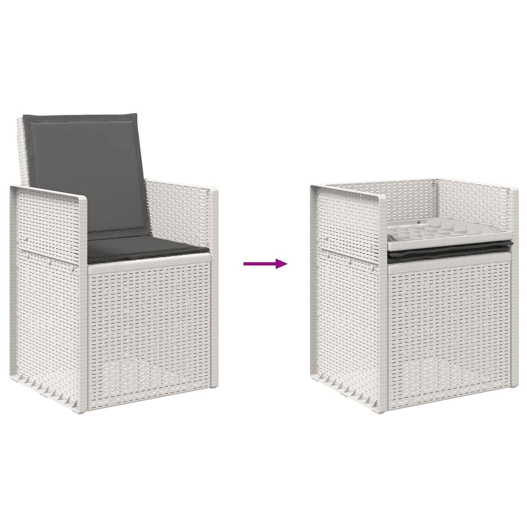 vidaXL Krzesła do ogrodu 2 pcs Biały i antracyt PP