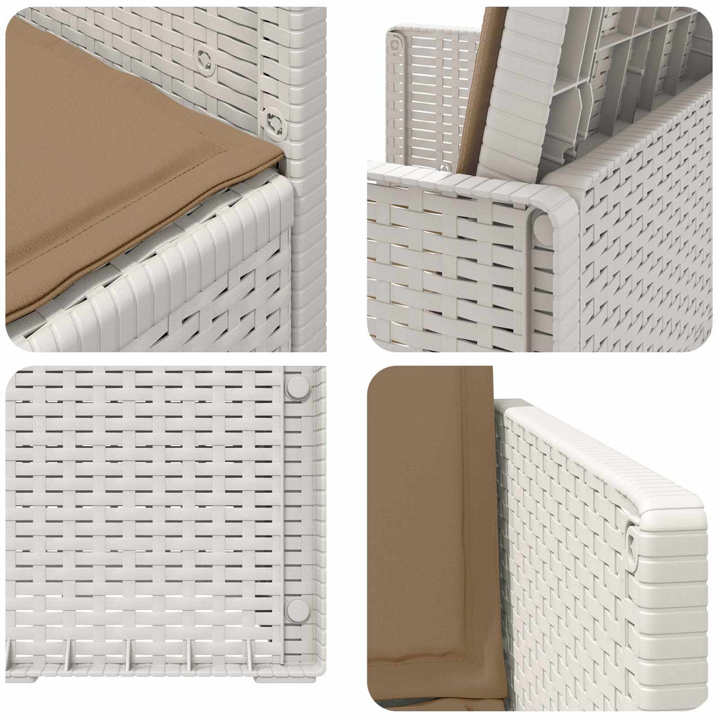 vidaXL Krzesła do ogrodu 2 pcs Biały i taupe PP