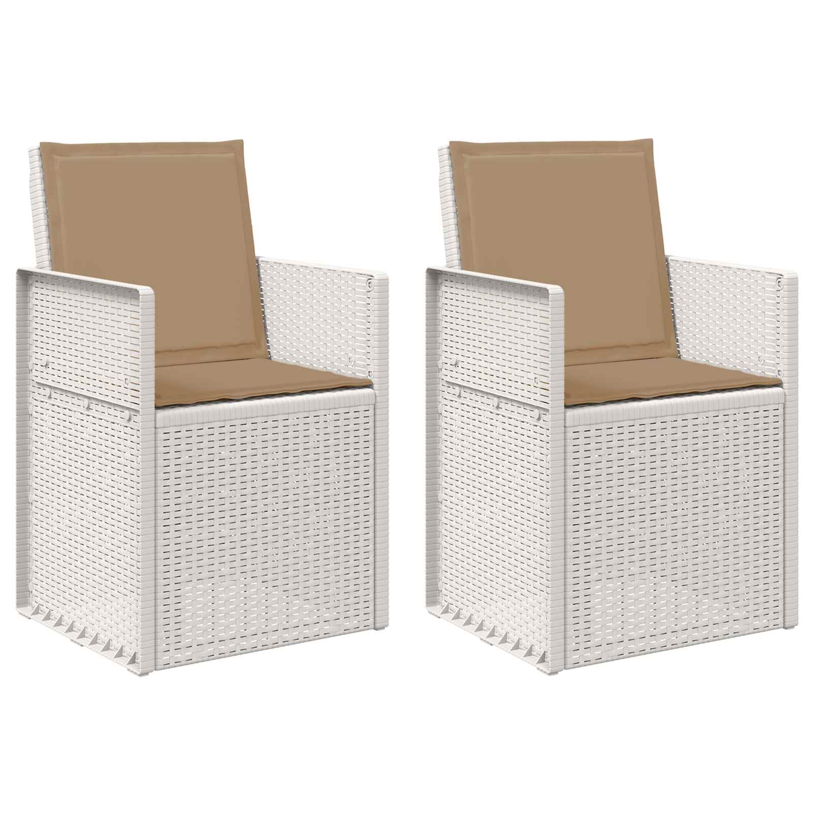 vidaXL Krzesła do ogrodu 2 pcs Biały i taupe PP