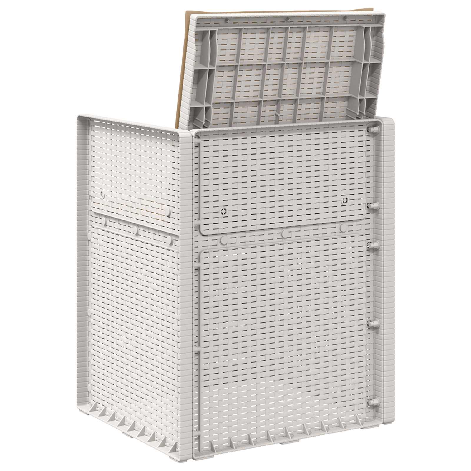 vidaXL Krzesła do ogrodu 2 pcs Biały i taupe PP