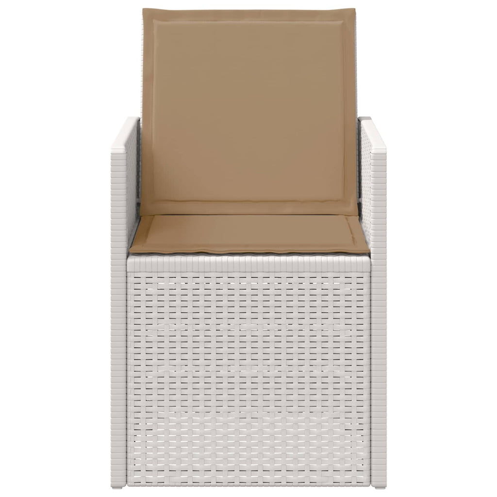 vidaXL Krzesła do ogrodu 2 pcs Biały i taupe PP
