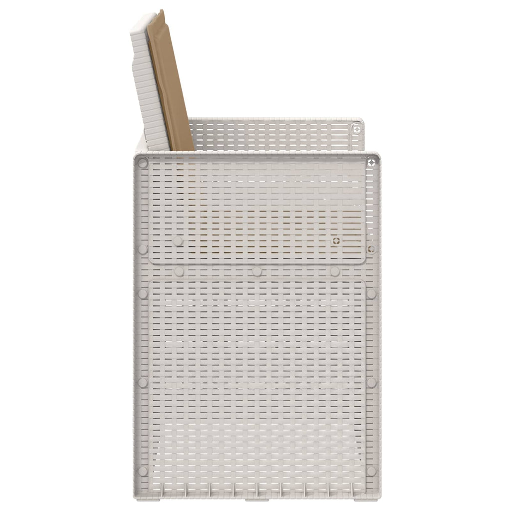 vidaXL Krzesła do ogrodu 2 pcs Biały i taupe PP
