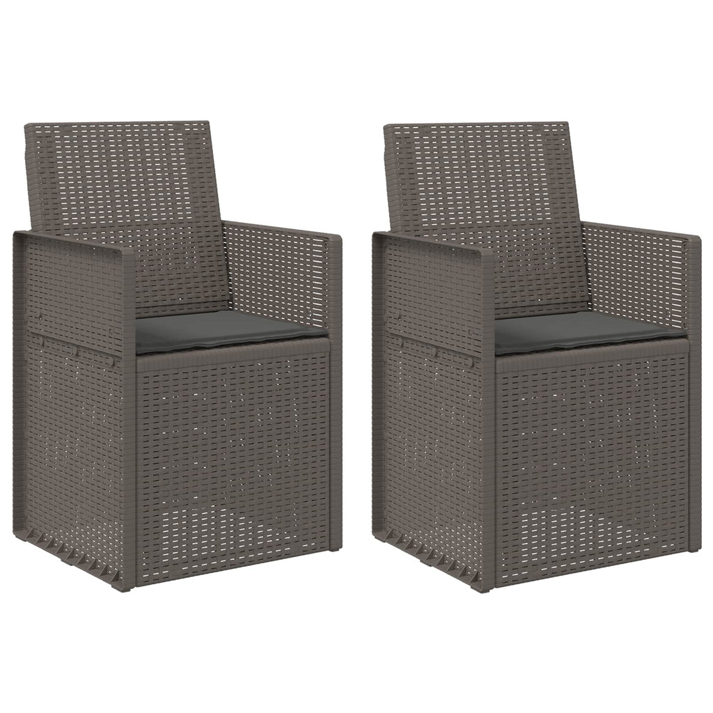 vidaXL Krzesła do ogrodu 2 pcs Jasnoszary i antracytowy PP