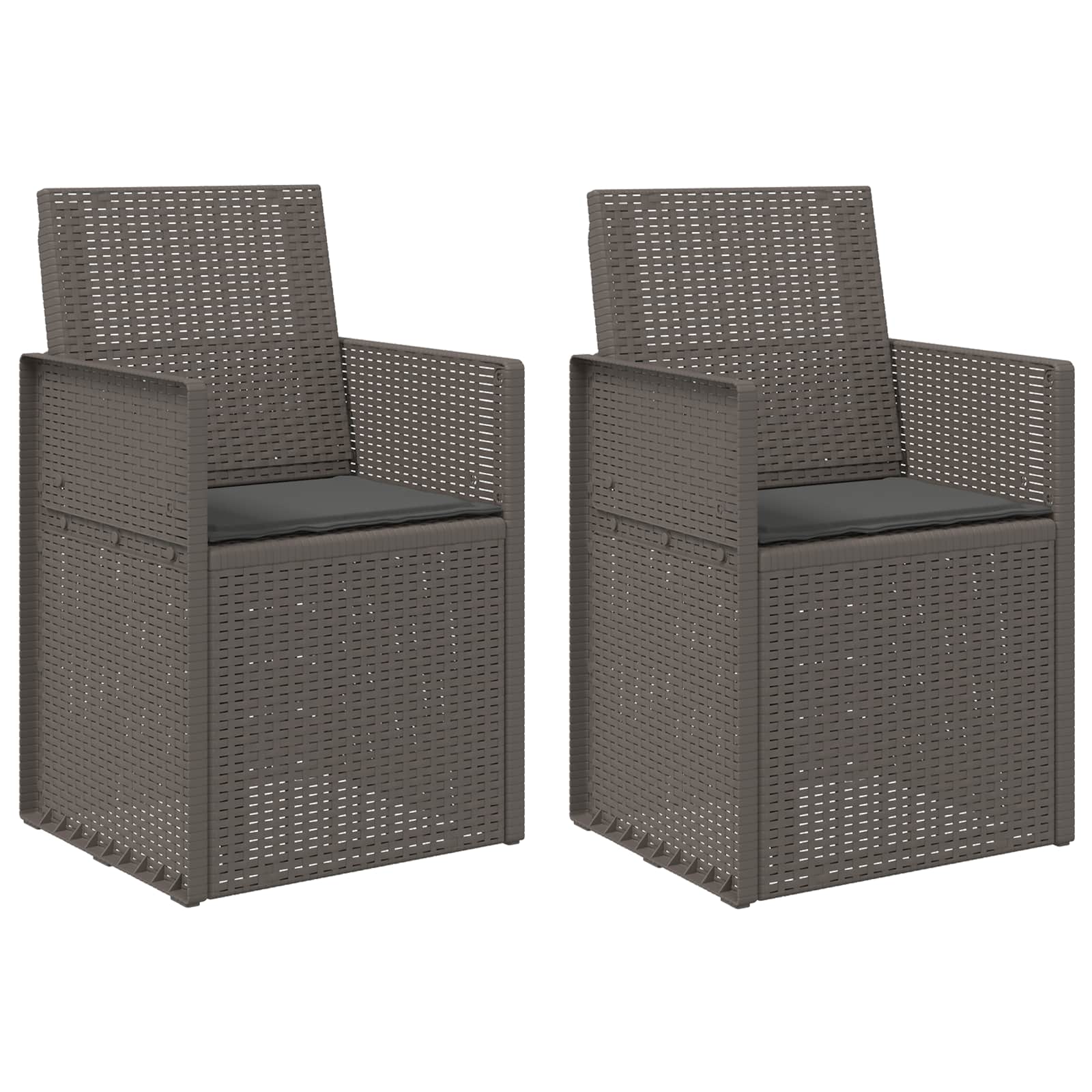 vidaXL Krzesła do ogrodu 2 pcs Jasnoszary i antracytowy PP