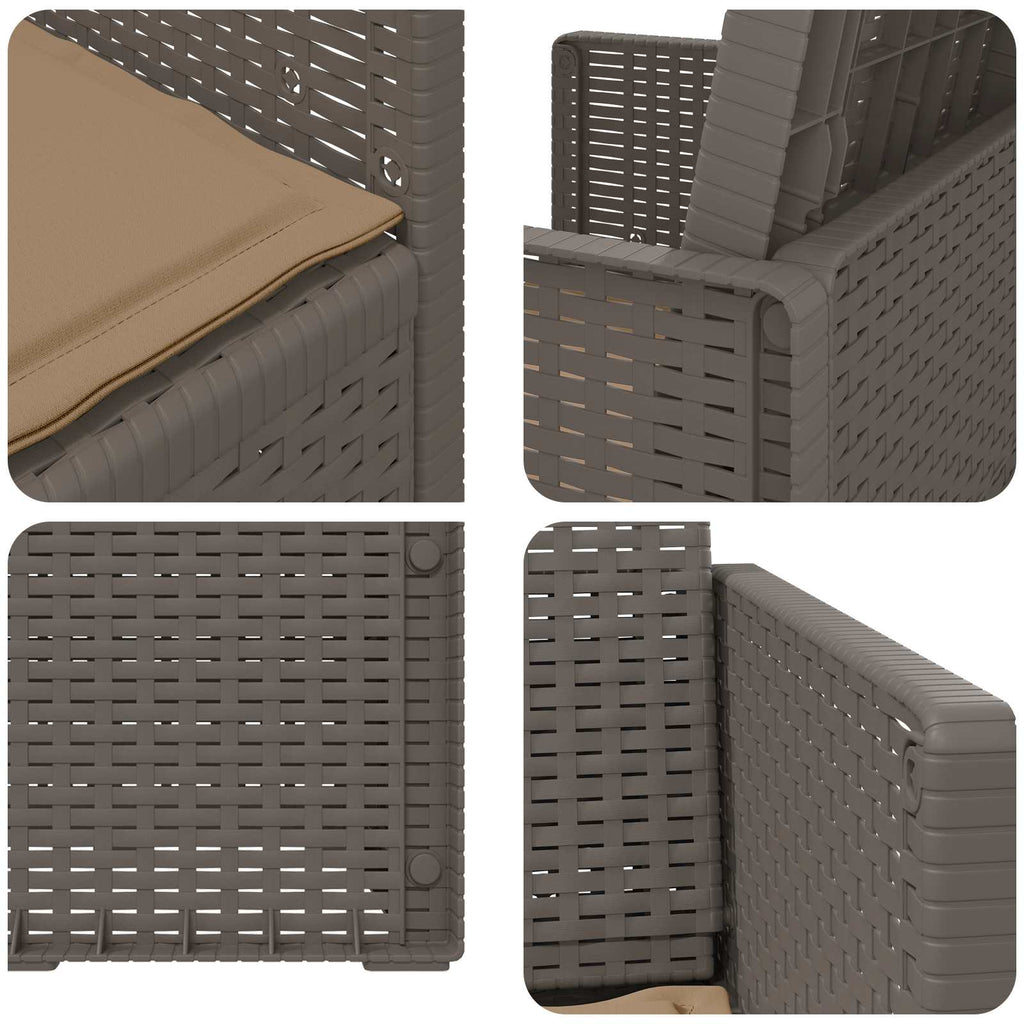 vidaXL Krzesła do ogrodu 2 pcs Jasnoszary i Taupe PP