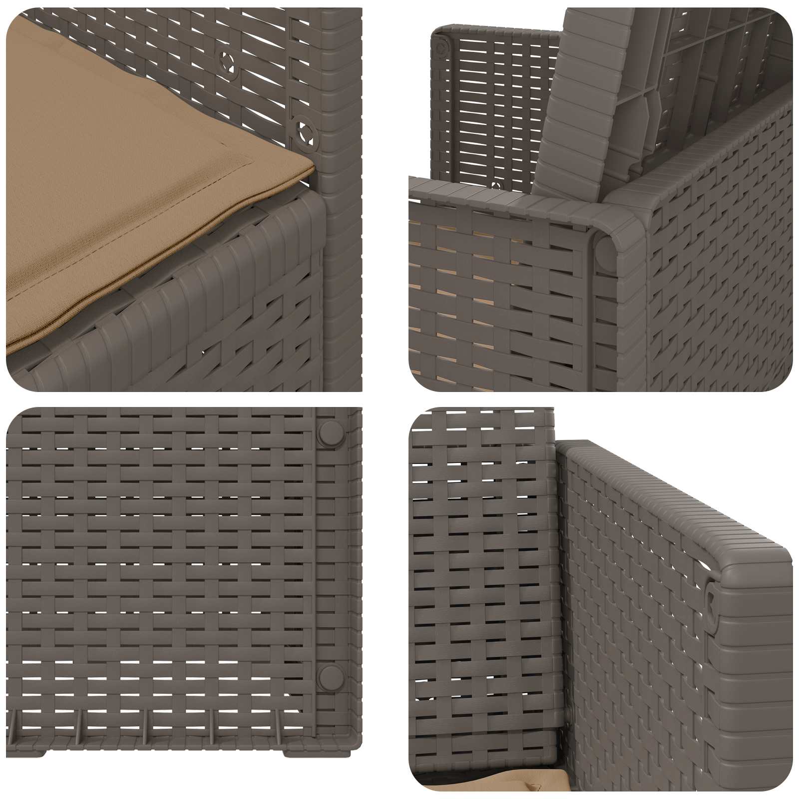 vidaXL Krzesła do ogrodu 2 pcs Jasnoszary i Taupe PP