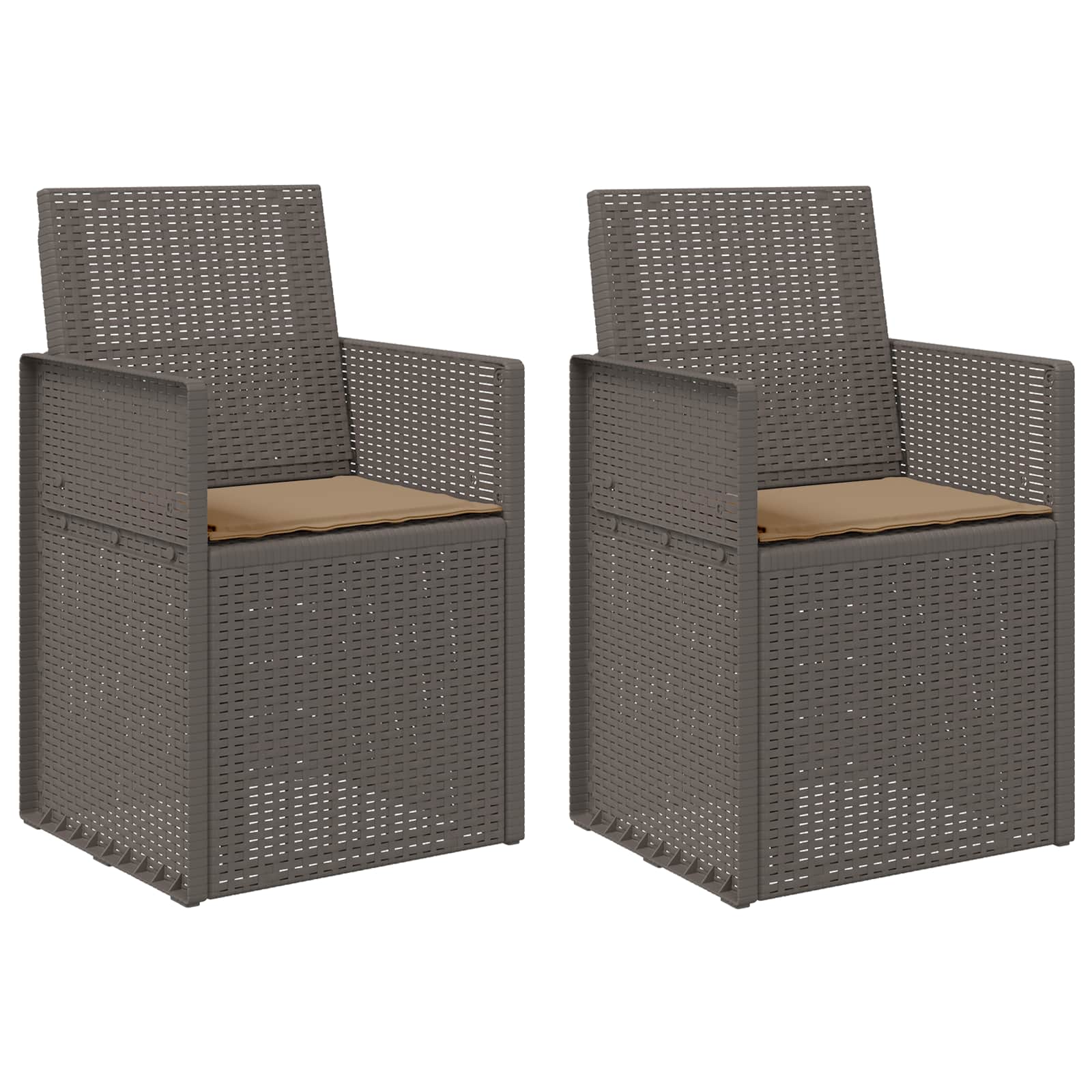 vidaXL Krzesła do ogrodu 2 pcs Jasnoszary i Taupe PP