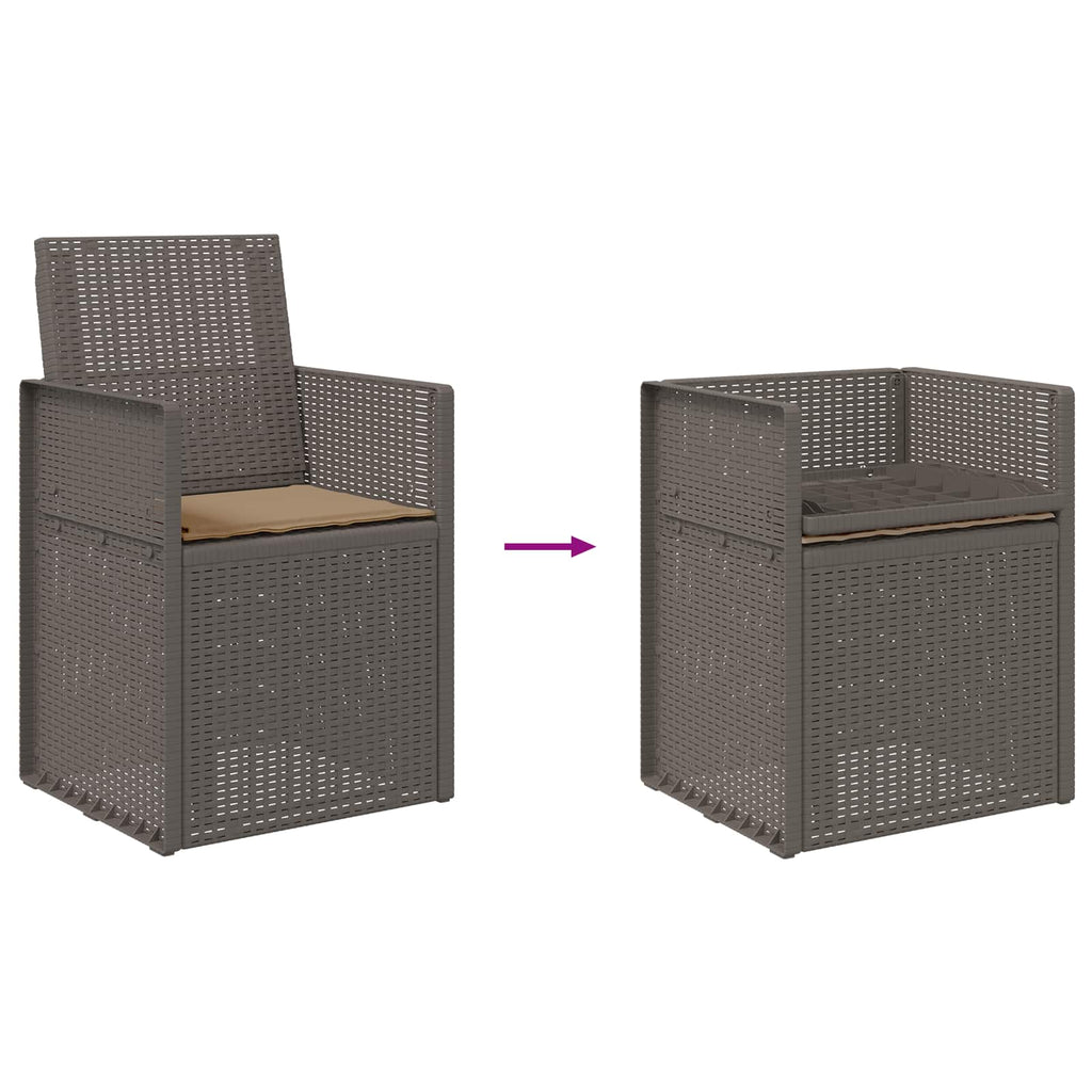 vidaXL Krzesła do ogrodu 2 pcs Jasnoszary i Taupe PP