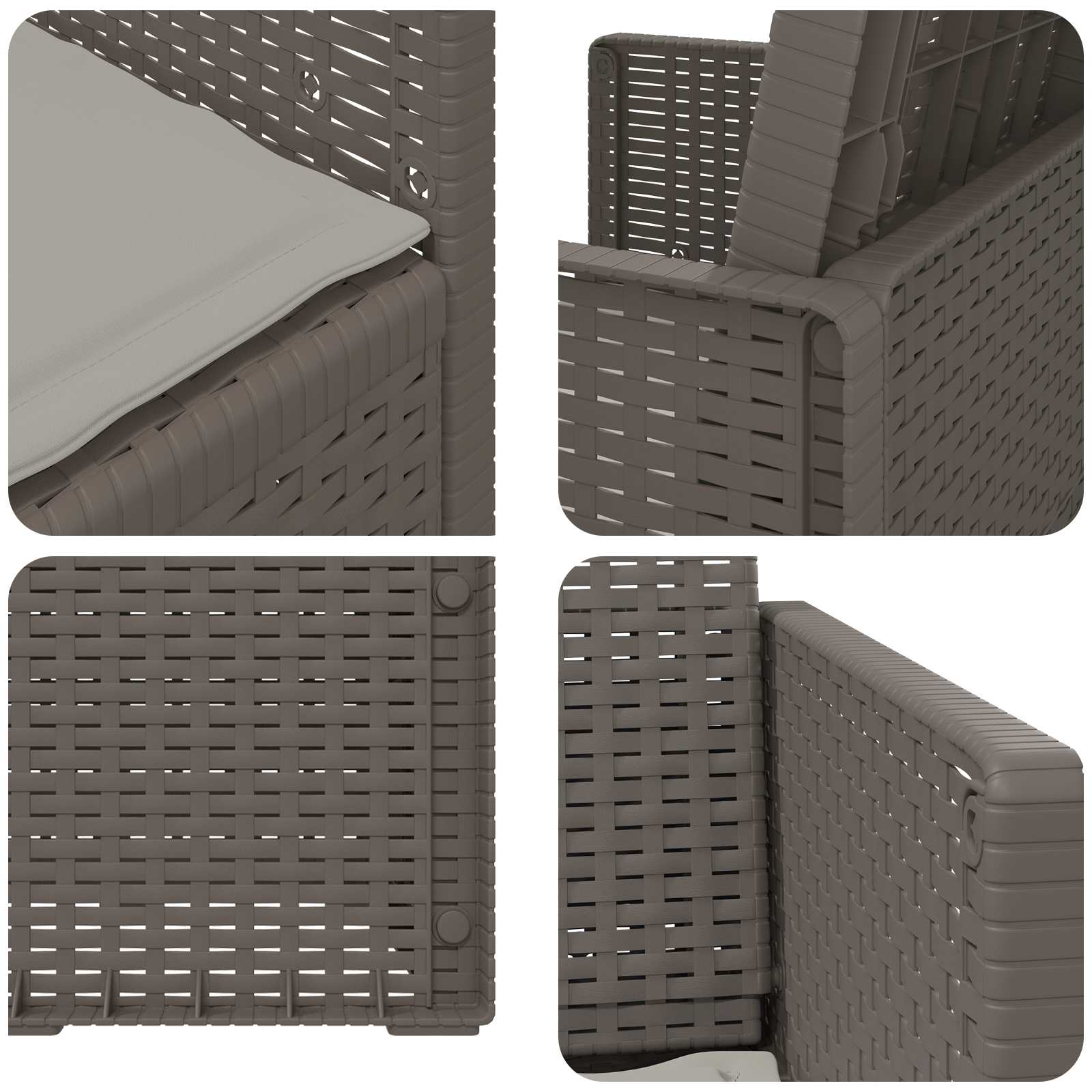 vidaXL Krzesła do ogrodu 2 pcs jasnoszary PP