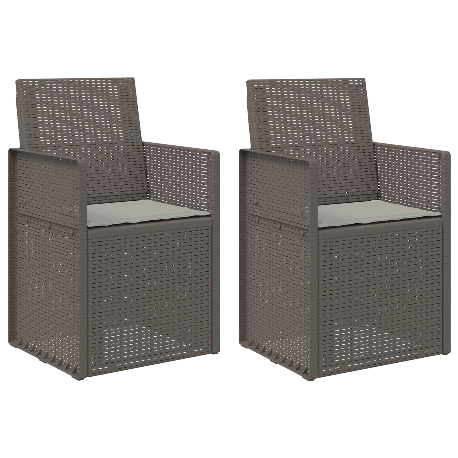 vidaXL Krzesła do ogrodu 2 pcs jasnoszary PP
