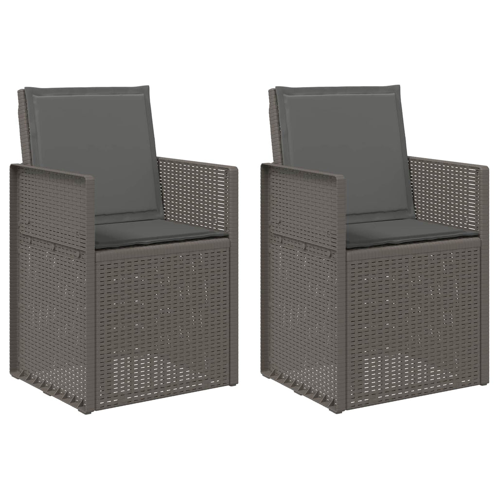 vidaXL Krzesła do ogrodu 2 pcs Jasnoszary i antracytowy PP