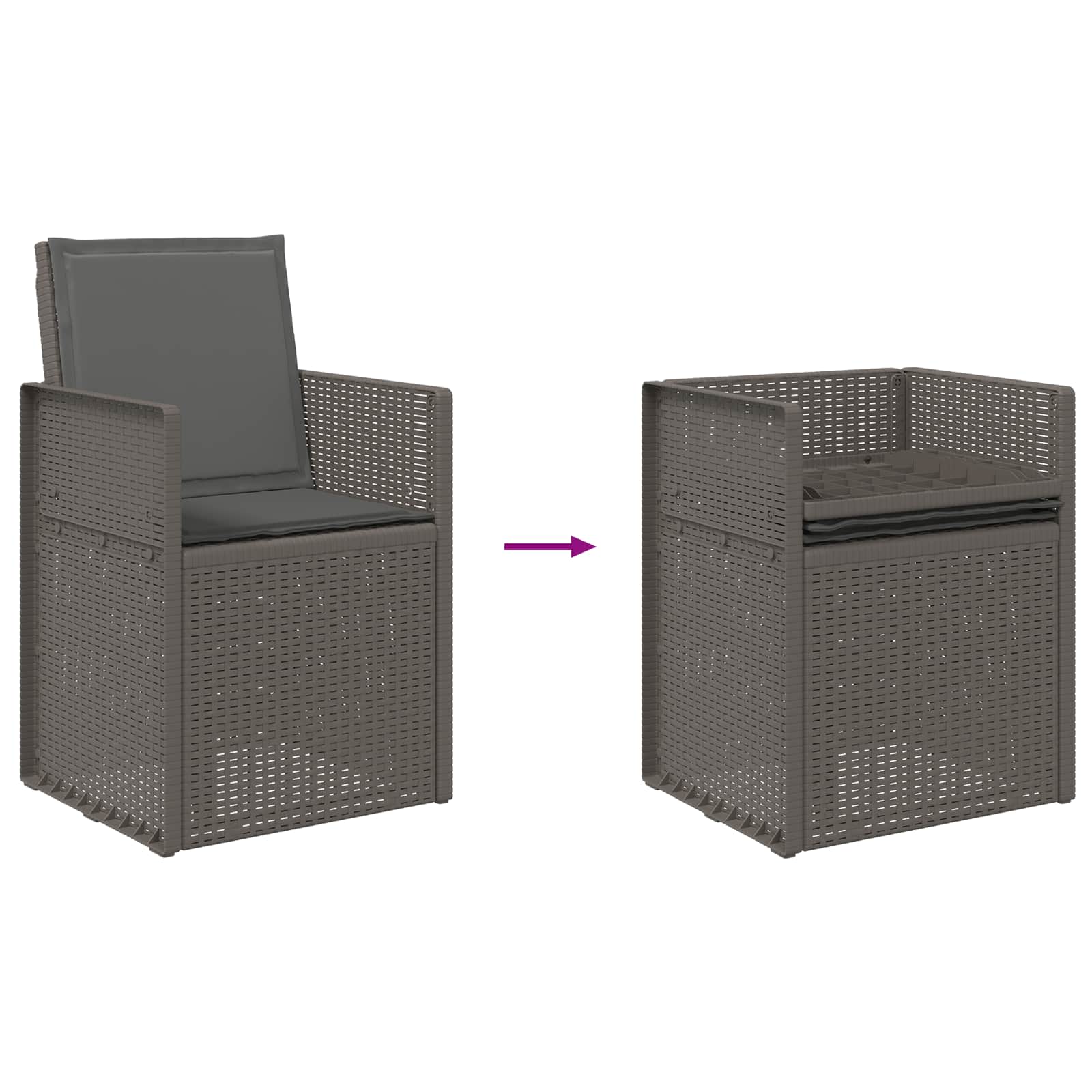 vidaXL Krzesła do ogrodu 2 pcs Jasnoszary i antracytowy PP