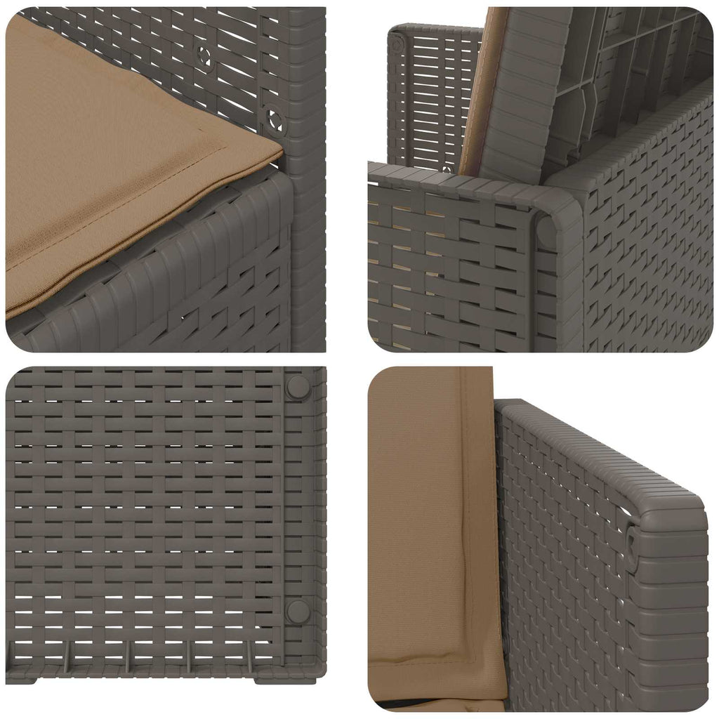 vidaXL Krzesła do ogrodu 2 pcs Jasnoszary i Taupe PP