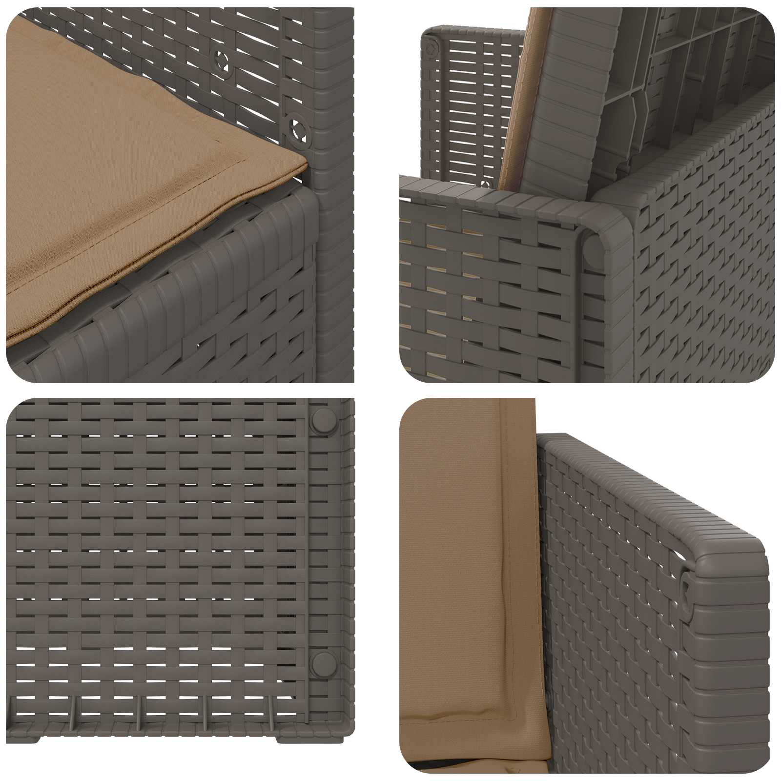 vidaXL Krzesła do ogrodu 2 pcs Jasnoszary i Taupe PP