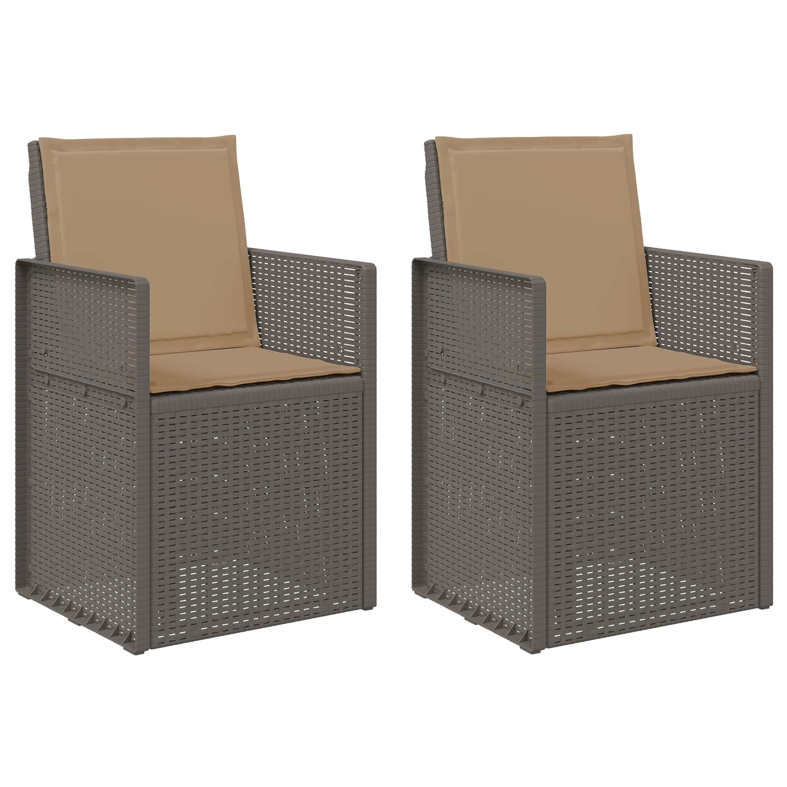 vidaXL Krzesła do ogrodu 2 pcs Jasnoszary i Taupe PP