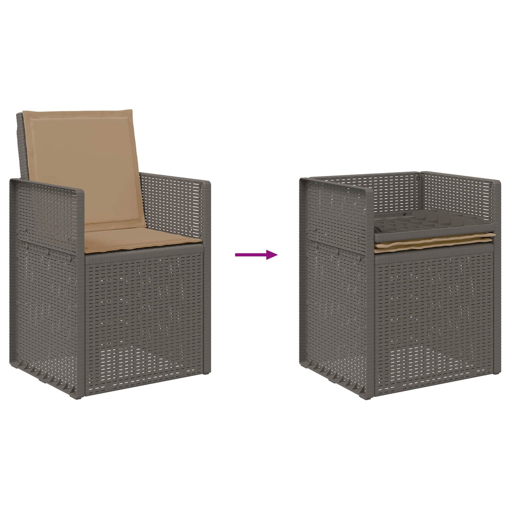 vidaXL Krzesła do ogrodu 2 pcs Jasnoszary i Taupe PP
