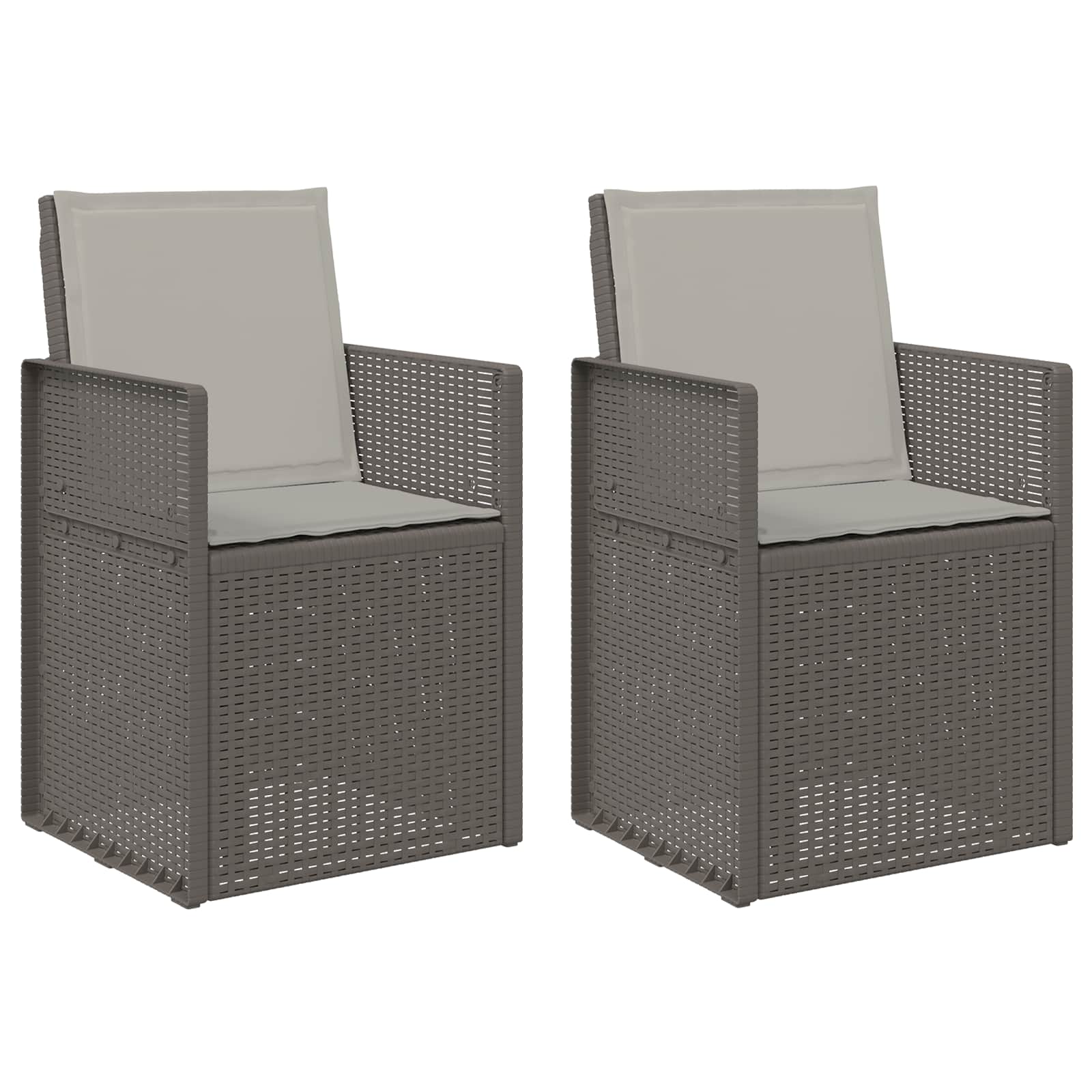 vidaXL Krzesła do ogrodu 2 pcs jasnoszary PP