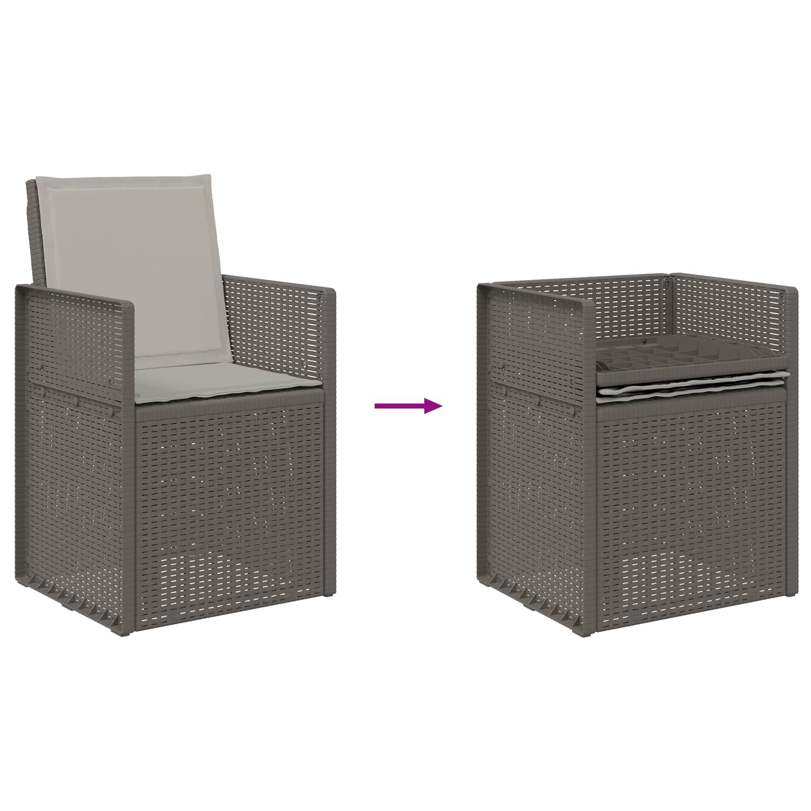 vidaXL Krzesła do ogrodu 2 pcs jasnoszary PP