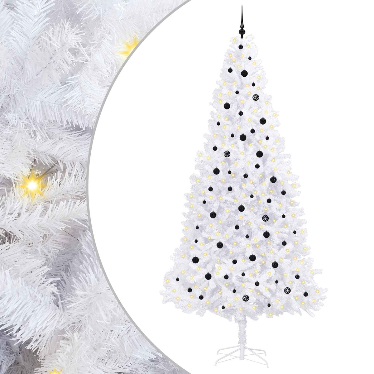 vidaXL Sztuczna choinka z 300 diodami LED Biały 300 cm PVC i stal