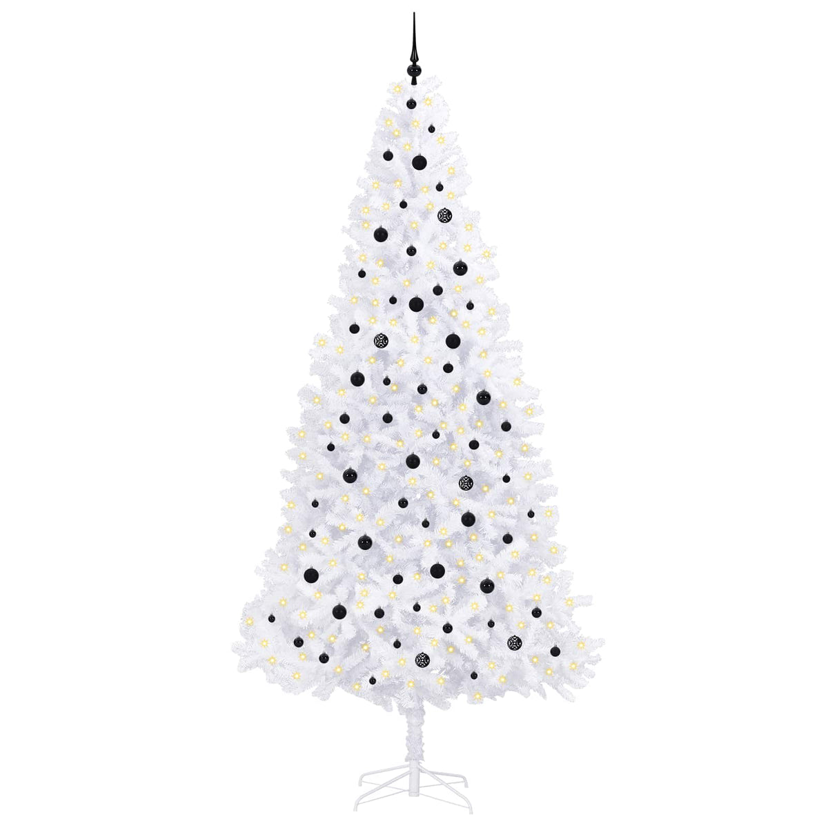vidaXL Sztuczna choinka z 300 diodami LED Biały 300 cm PVC i stal