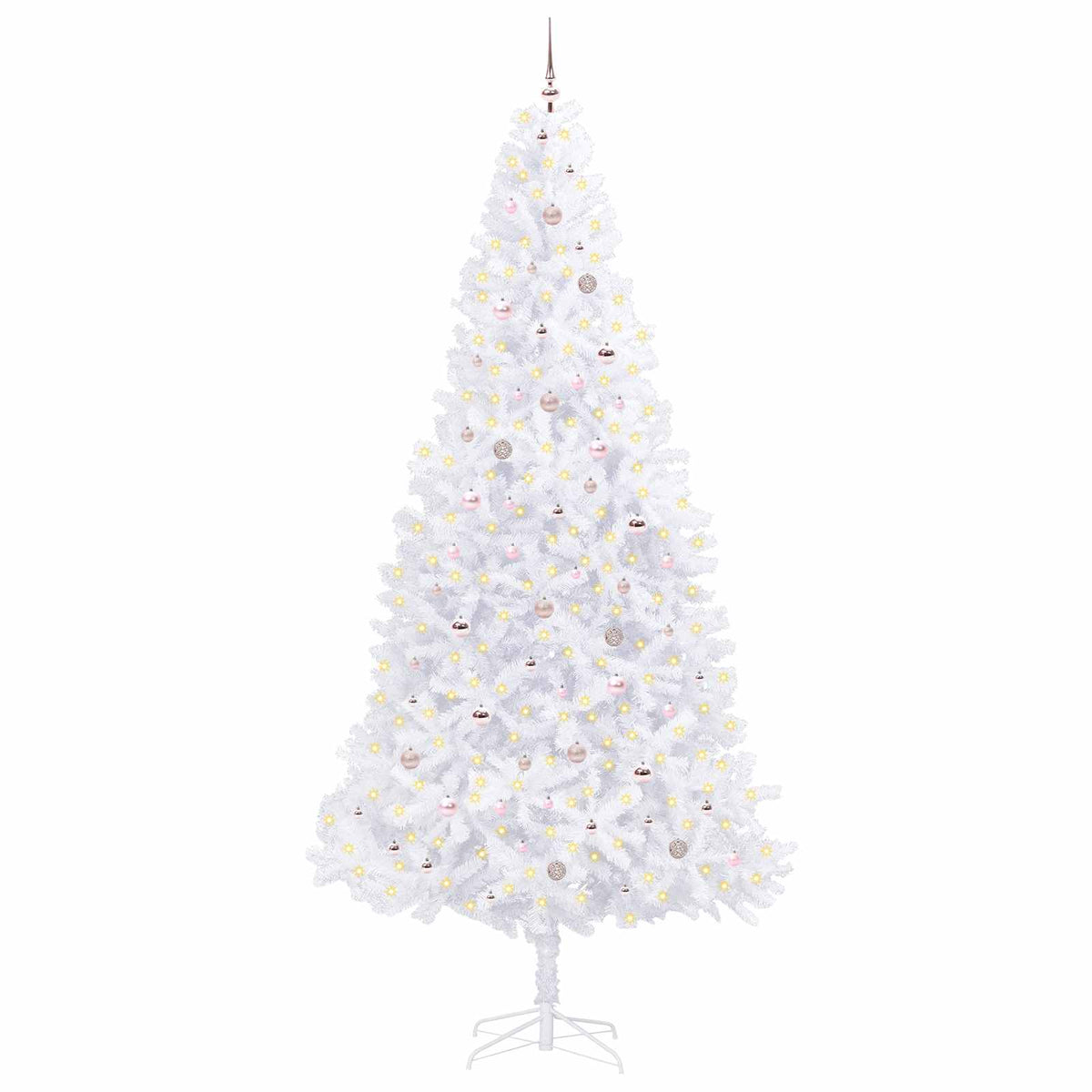 vidaXL Sztuczna choinka z 300 diodami LED Biały 300 cm PVC i stal