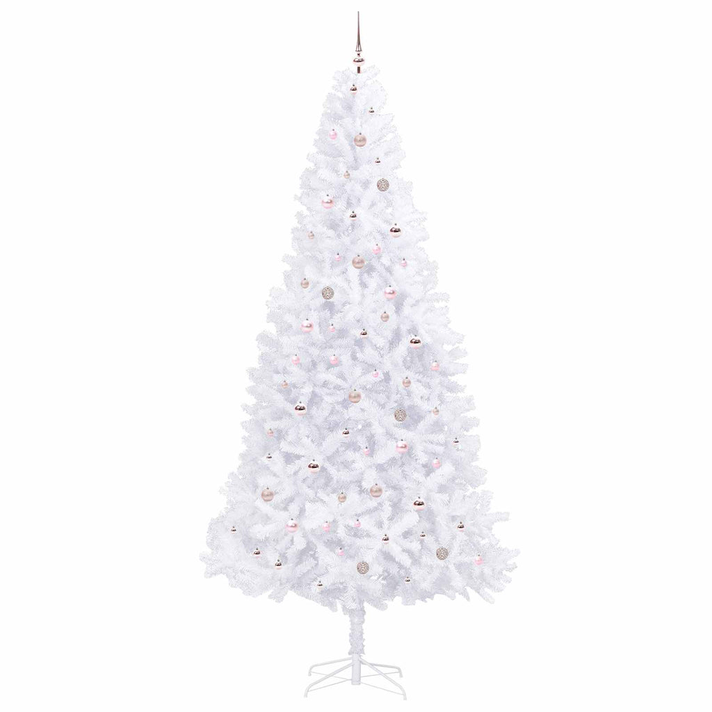 vidaXL Sztuczna choinka z 300 diodami LED Biały 300 cm PVC i stal