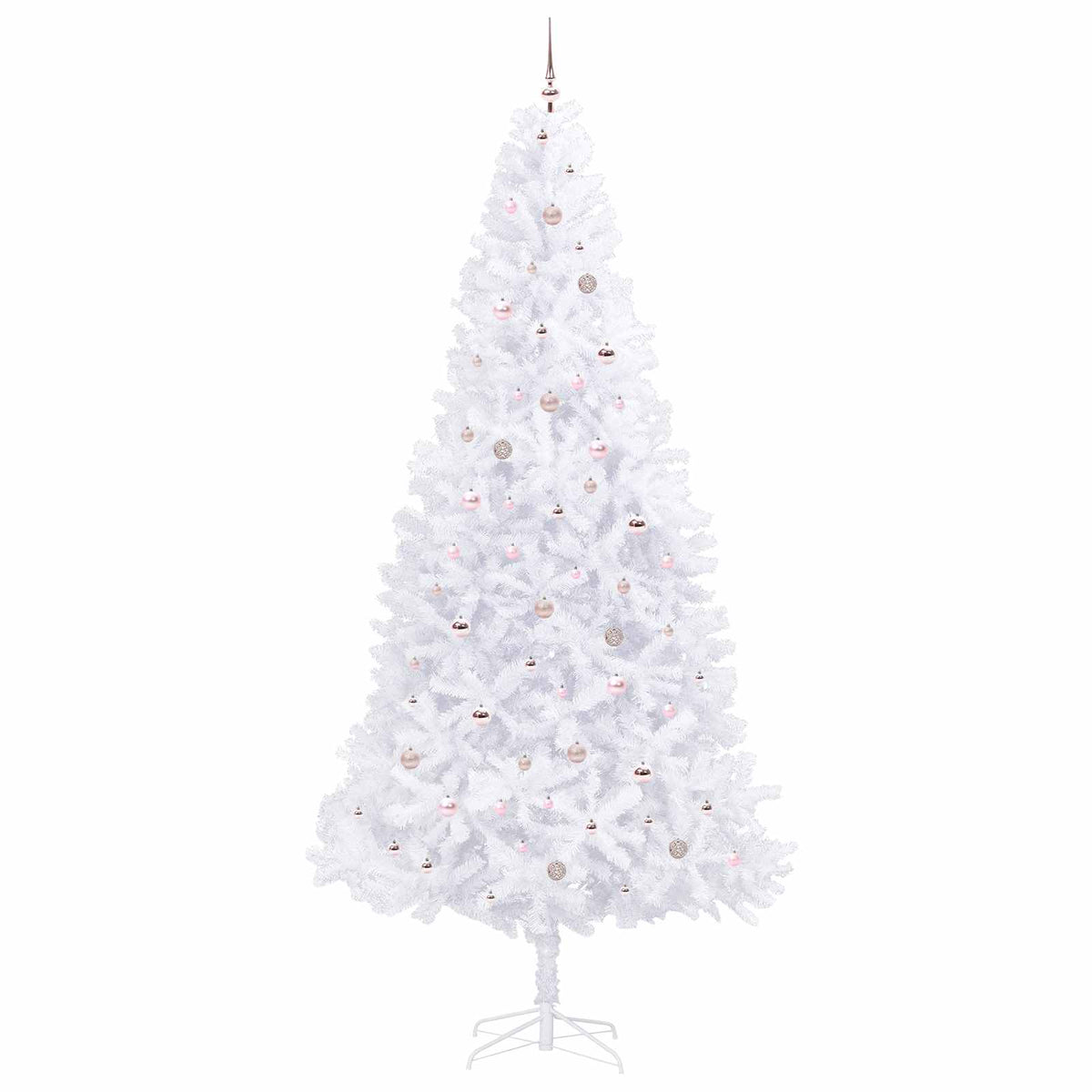 vidaXL Sztuczna choinka z 300 diodami LED Biały 300 cm PVC i stal