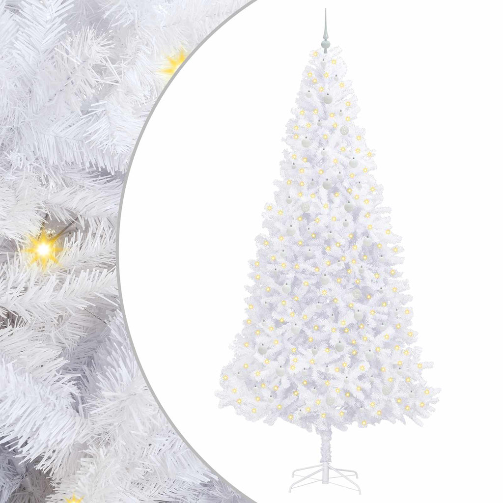 vidaXL Sztuczna choinka z 300 diodami LED Biały 300 cm PVC i stal