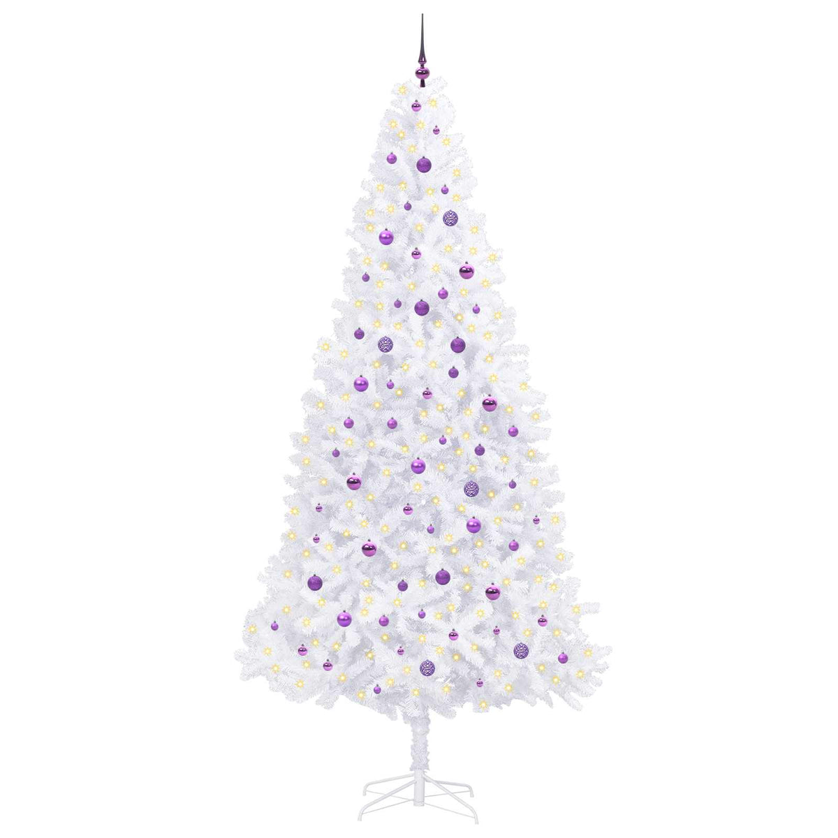 vidaXL Sztuczna choinka z 300 diodami LED Biały 300 cm PVC i stal