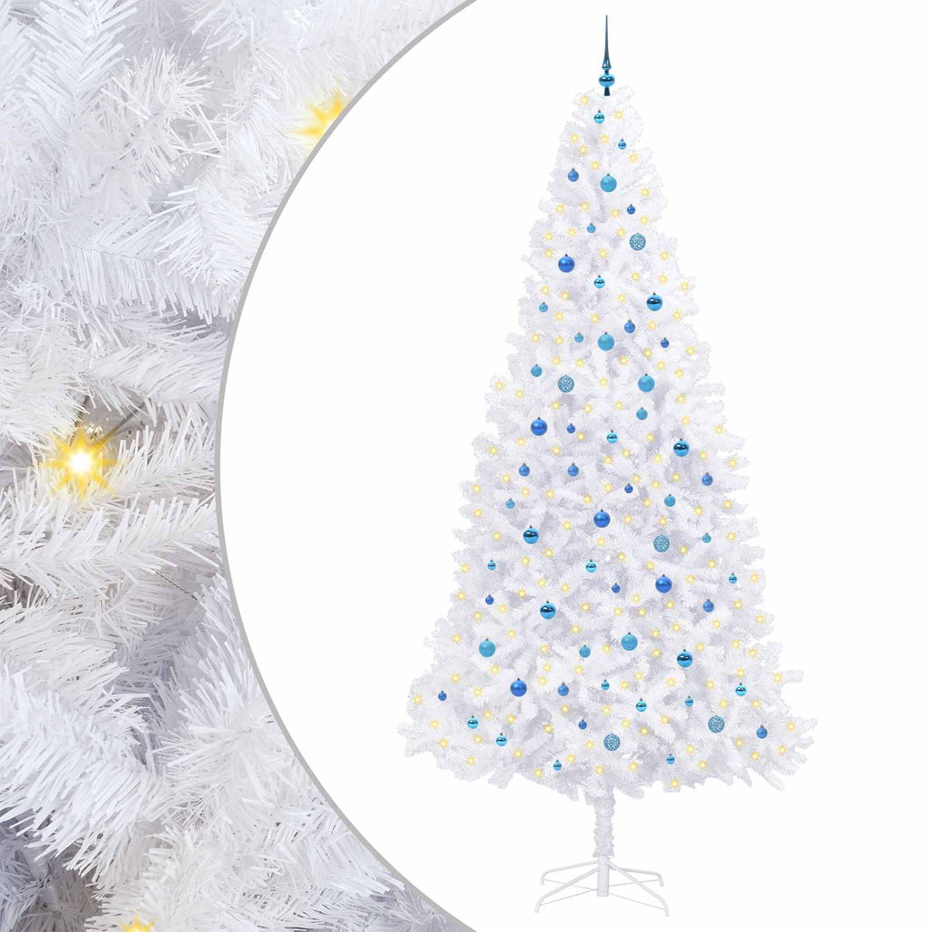 vidaXL Sztuczna choinka z 300 diodami LED Biały 300 cm PVC i stal
