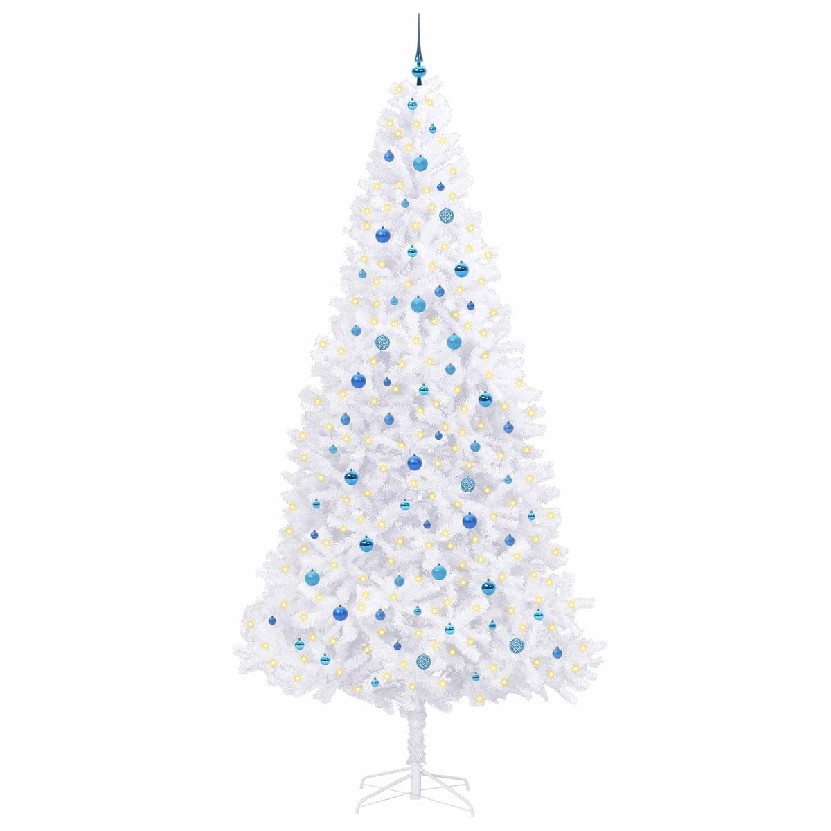 vidaXL Sztuczna choinka z 300 diodami LED Biały 300 cm PVC i stal