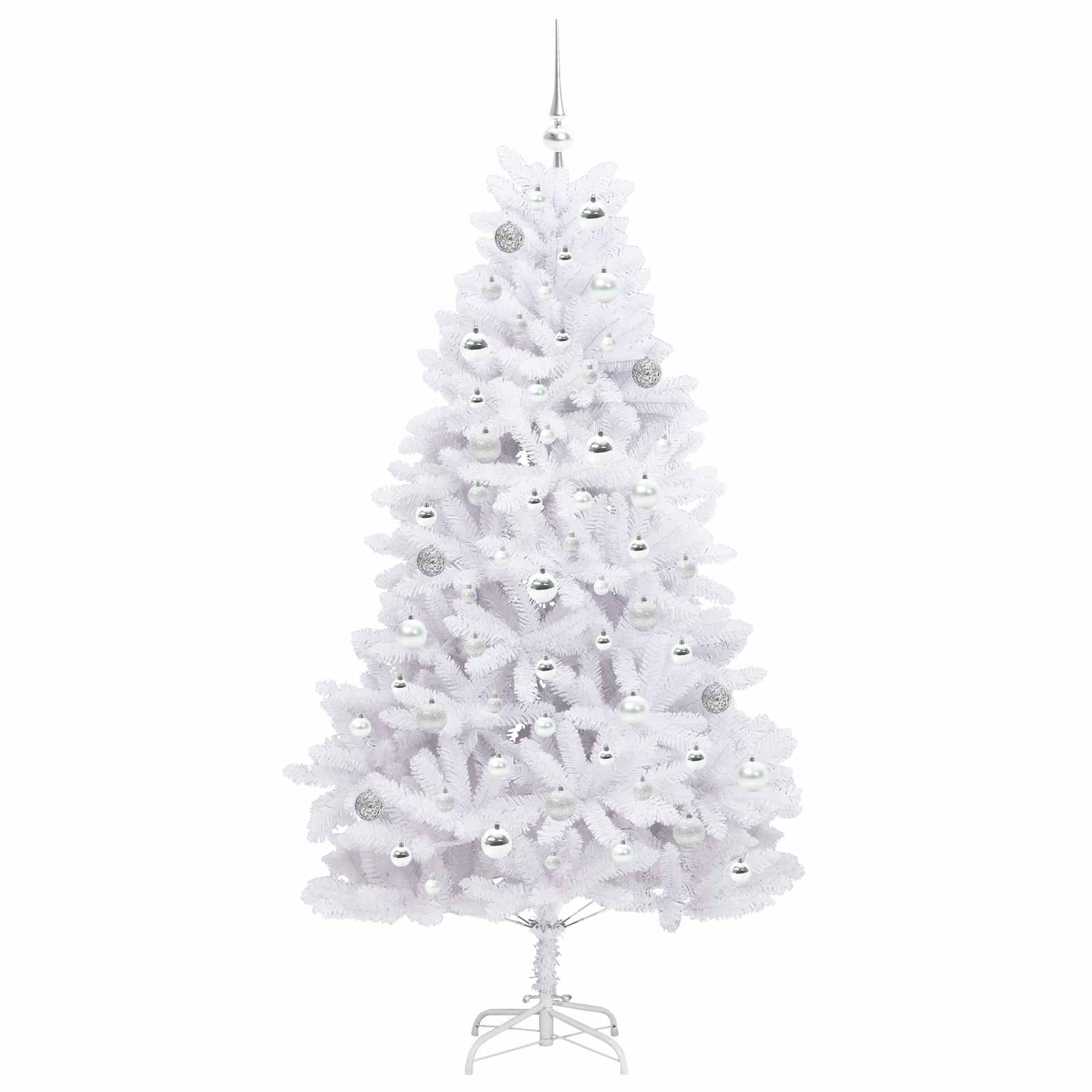 vidaXL Sztuczna choinka z zawiasami Biały 180 cm PVC i stal